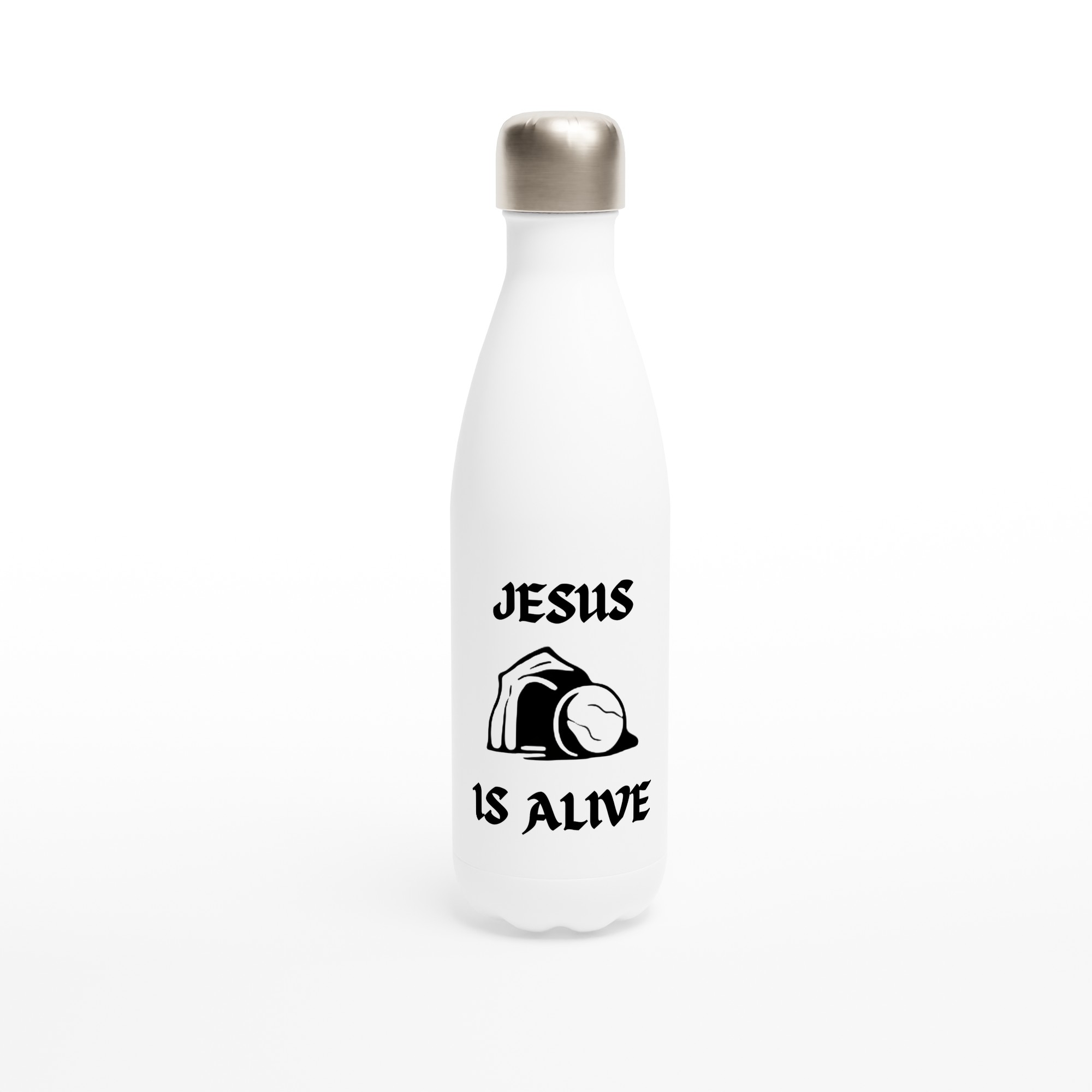Jesus is Alive White Stainless Steel Water Bottle